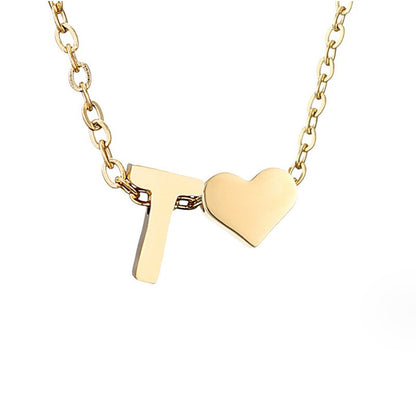 Timeless Initial Necklace with Heart Charm