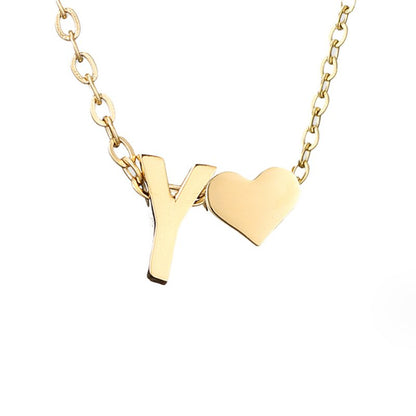 Timeless Initial Necklace with Heart Charm