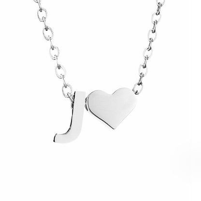 Timeless Initial Necklace with Heart Charm