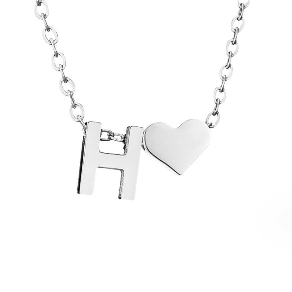 Timeless Initial Necklace with Heart Charm