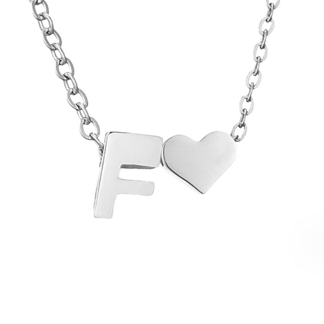 Timeless Initial Necklace with Heart Charm