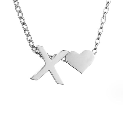 Timeless Initial Necklace with Heart Charm