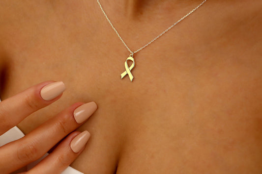 Ribbon Necklace | Elegant Symbol of Cancer Awareness | Get 1+1 Free!