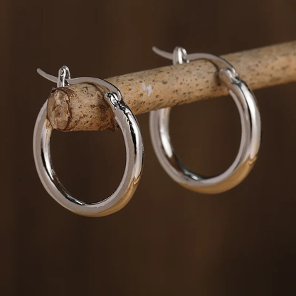 Vintage Gold and Silver Hoop Earrings