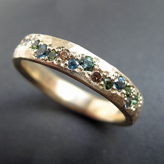Retro Multicolored Gold Ring