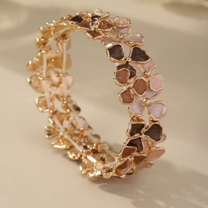 Enamel Floral Gold Bracelet