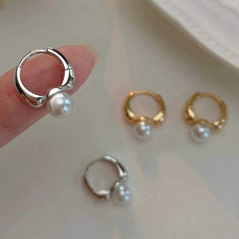 Unique Golden Pearl Earrings