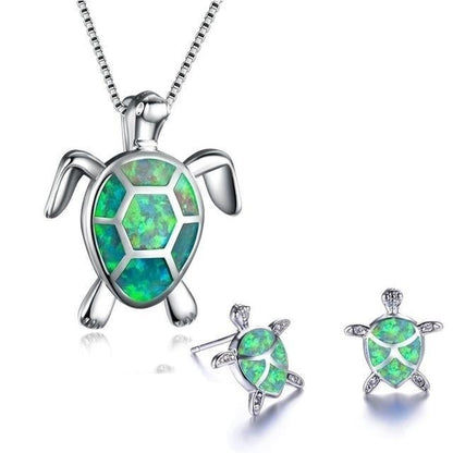 Opal Sea Turtle Jewelry Set