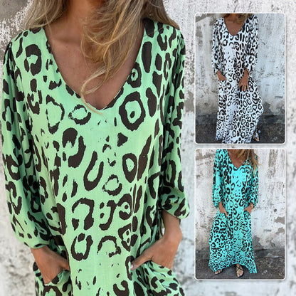 Kaila | Bold Leopard V-Neck Dress