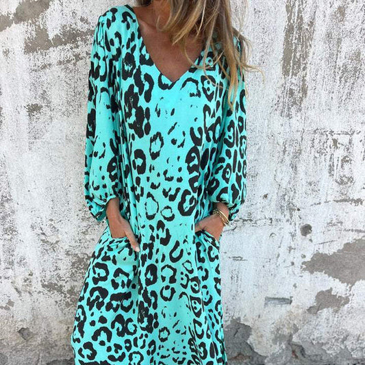 Kaila | Bold Leopard V-Neck Dress