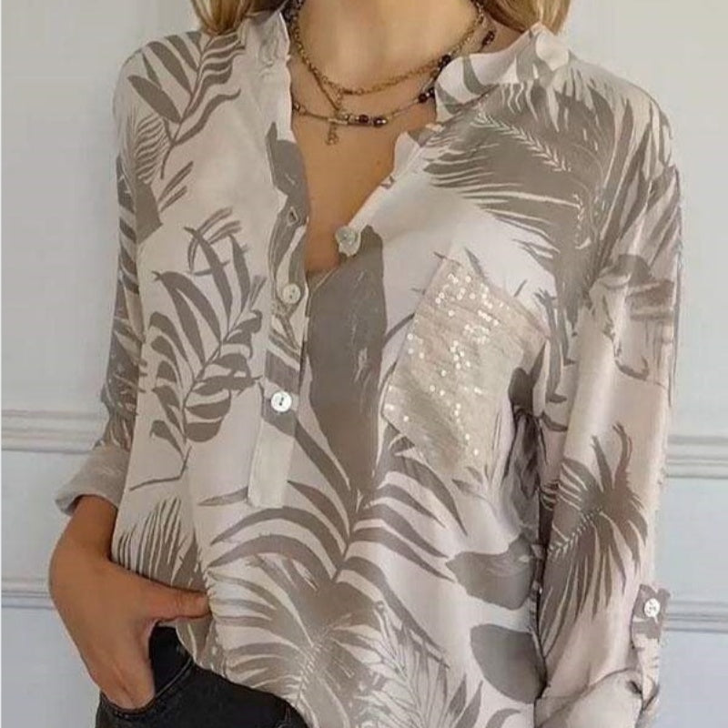 Winnie | Chic Printed V-Neck Blouse
