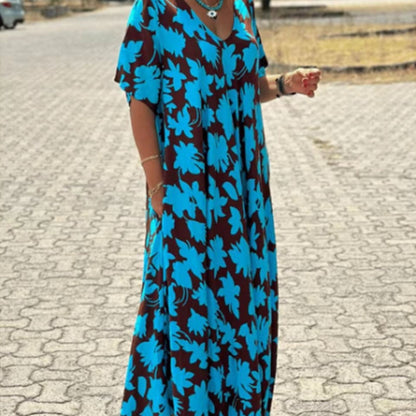 Letisia | Stylish Printed V-Neck Dress