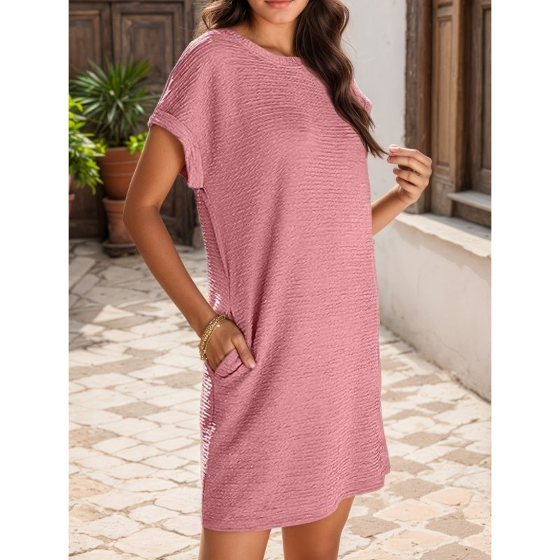 Doreen | Casual Pocket Roll-Sleeve Dress