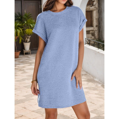 Doreen | Casual Pocket Roll-Sleeve Dress